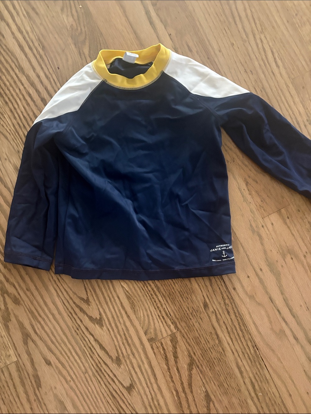 Navy & Yellow Long Sleeve Rash Guard. 2t. Janie and Jack
